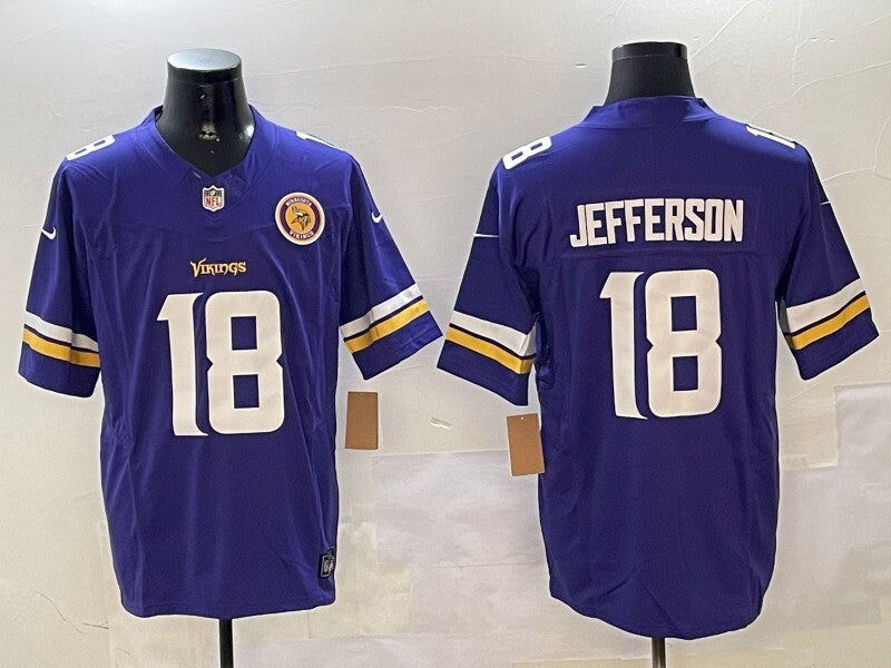 Minnesota Vikings #18 Justin Jefferson Vikings Retro V3 Style 5