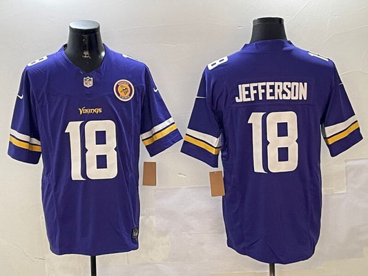 Minnesota Vikings #18 Justin Jefferson Vikings Retro V3 Style 5