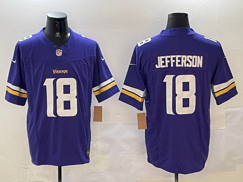 Minnesota Vikings #18 Justin Jefferson Vikings Retro V3 Style 6