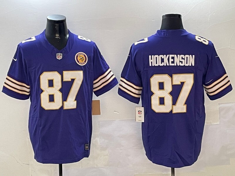 Minnesota Vikings #87 T.J. Hockenson Vikings Retro V3 Style 1