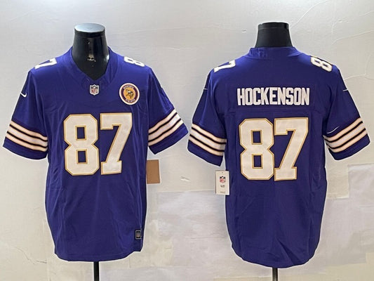 Minnesota Vikings #87 T.J. Hockenson Vikings Retro V3 Style 1