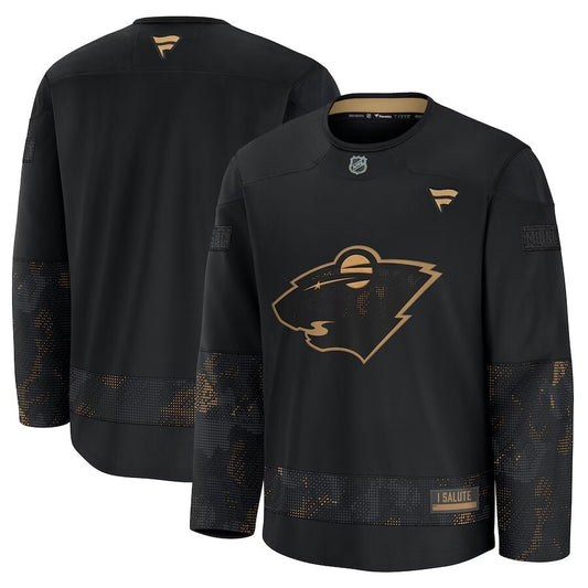 Minnesota Wild 2024 Military Appreciation Practice Jersey - Black