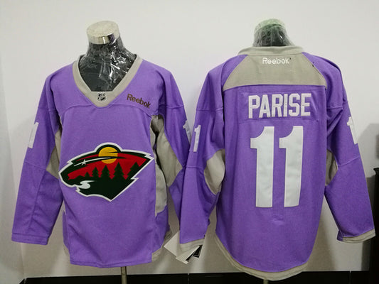 Minnesota Wild #11 Zach Parise Purple Breast cancer