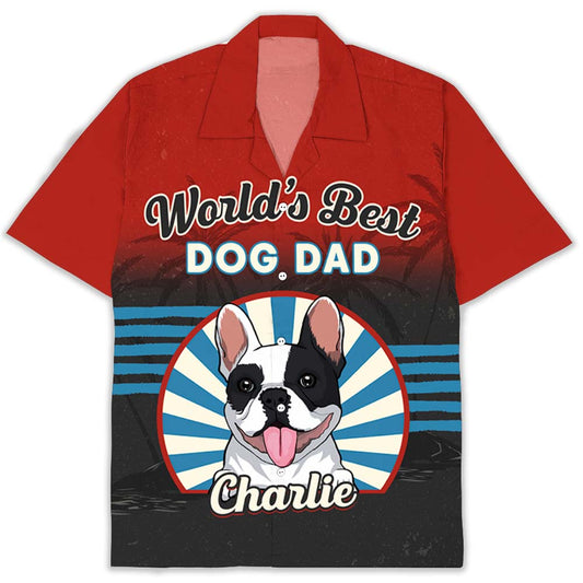 Best Dog Dad Retro - Personalized Custom Hawaiian Shirt