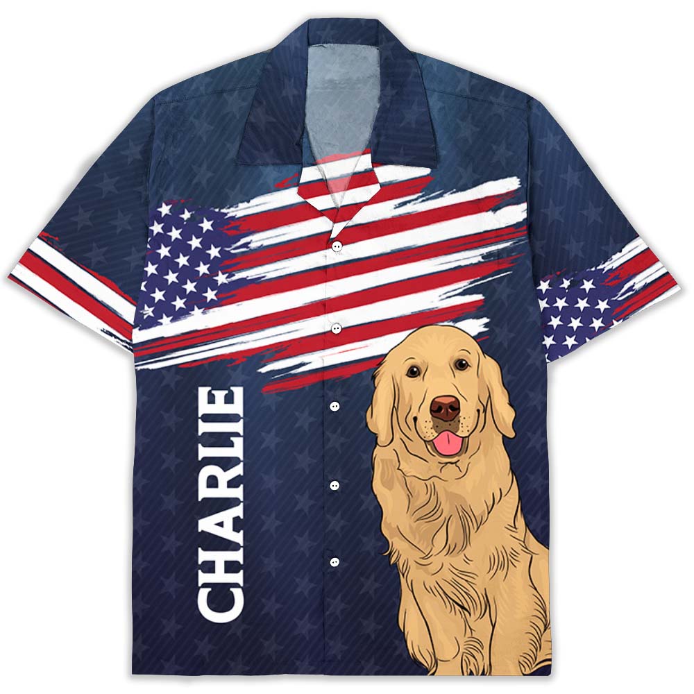 Patriotic Dog - Personalized Custom Hawaiian Shirt