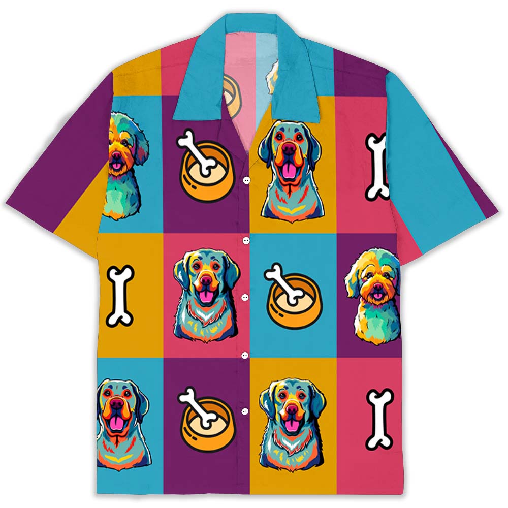 Neon Pop Art Dog - Personalized Custom Hawaiian Shirt