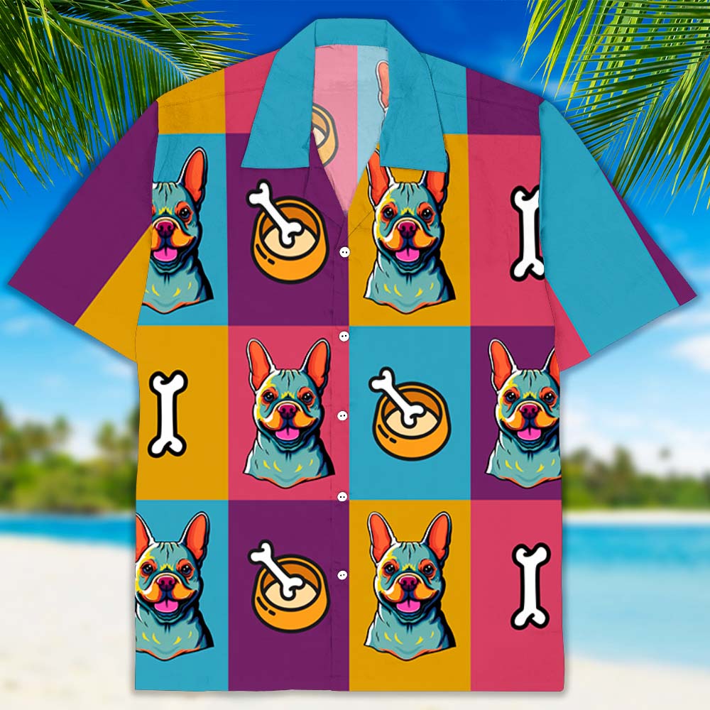 Neon Pop Art Dog - Personalized Custom Hawaiian Shirt
