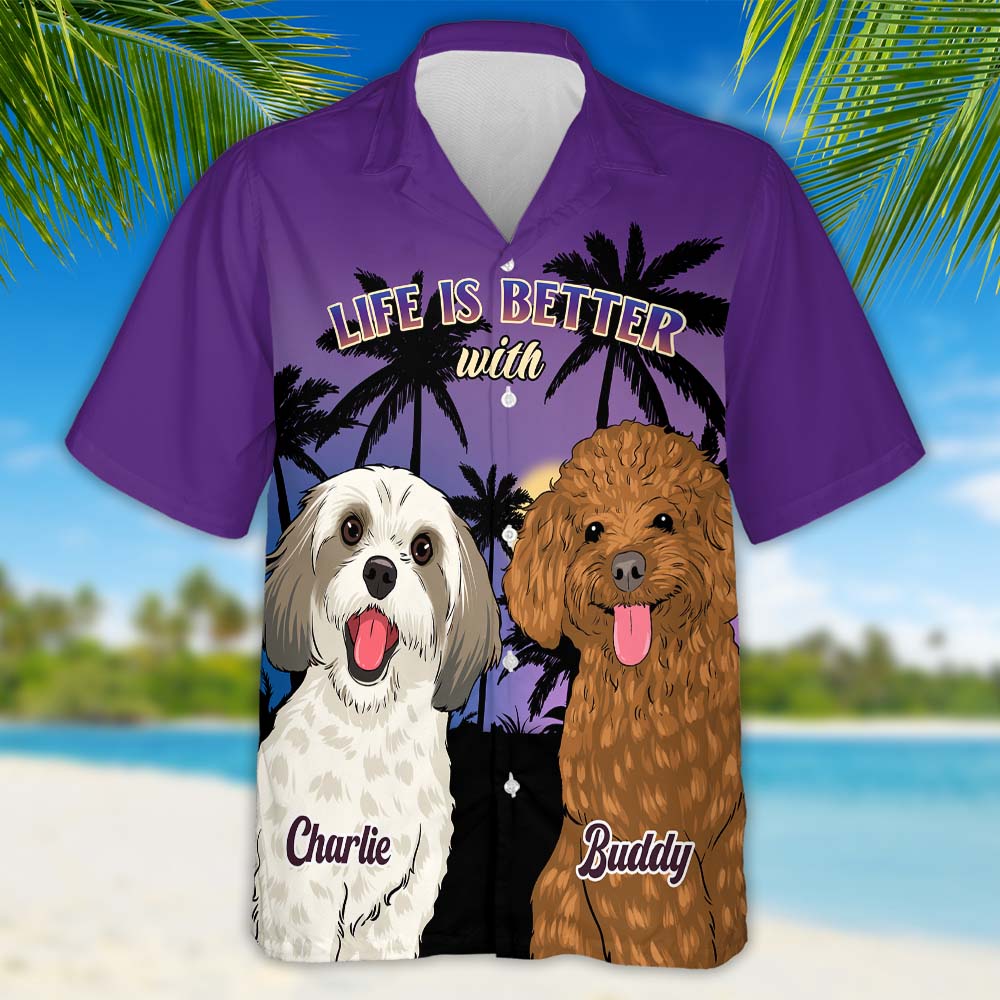 Better With Dog - Personalized Custom Hawaiian Shirt