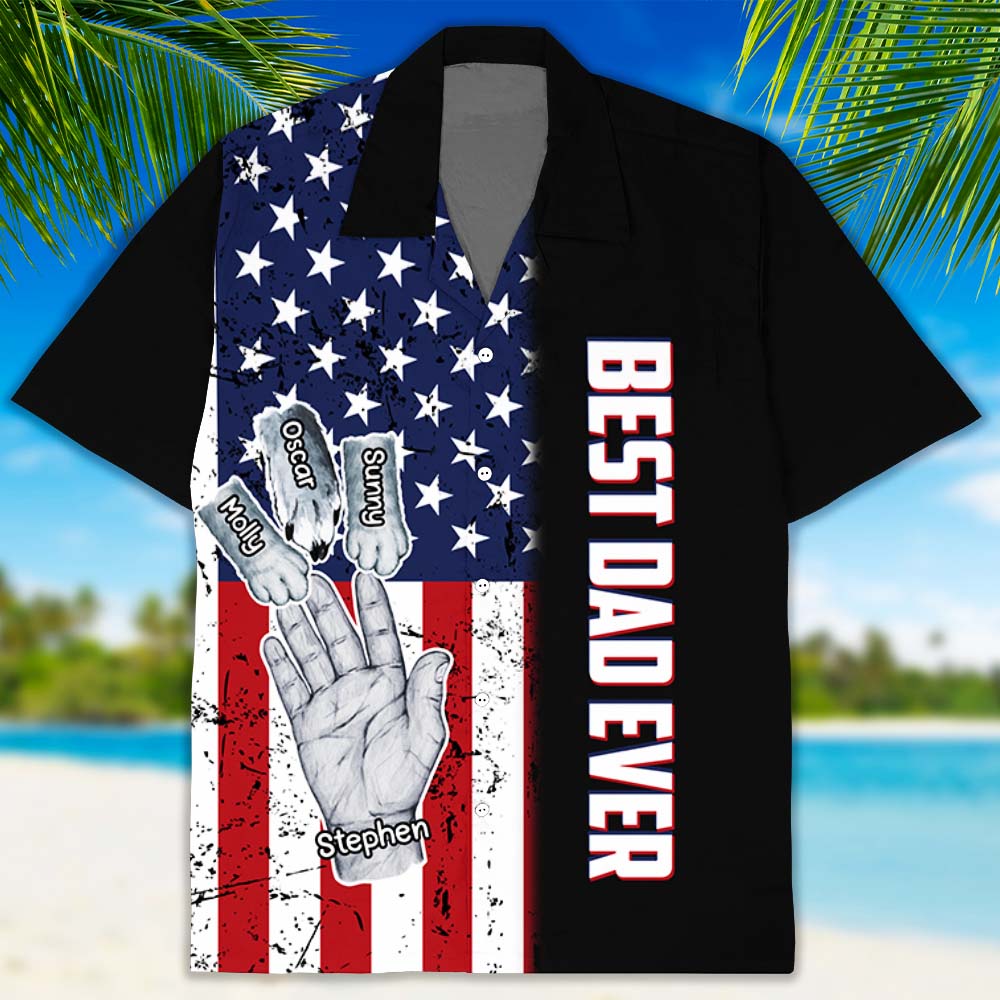 Dad Hand - Personalized Custom Hawaiian Shirt