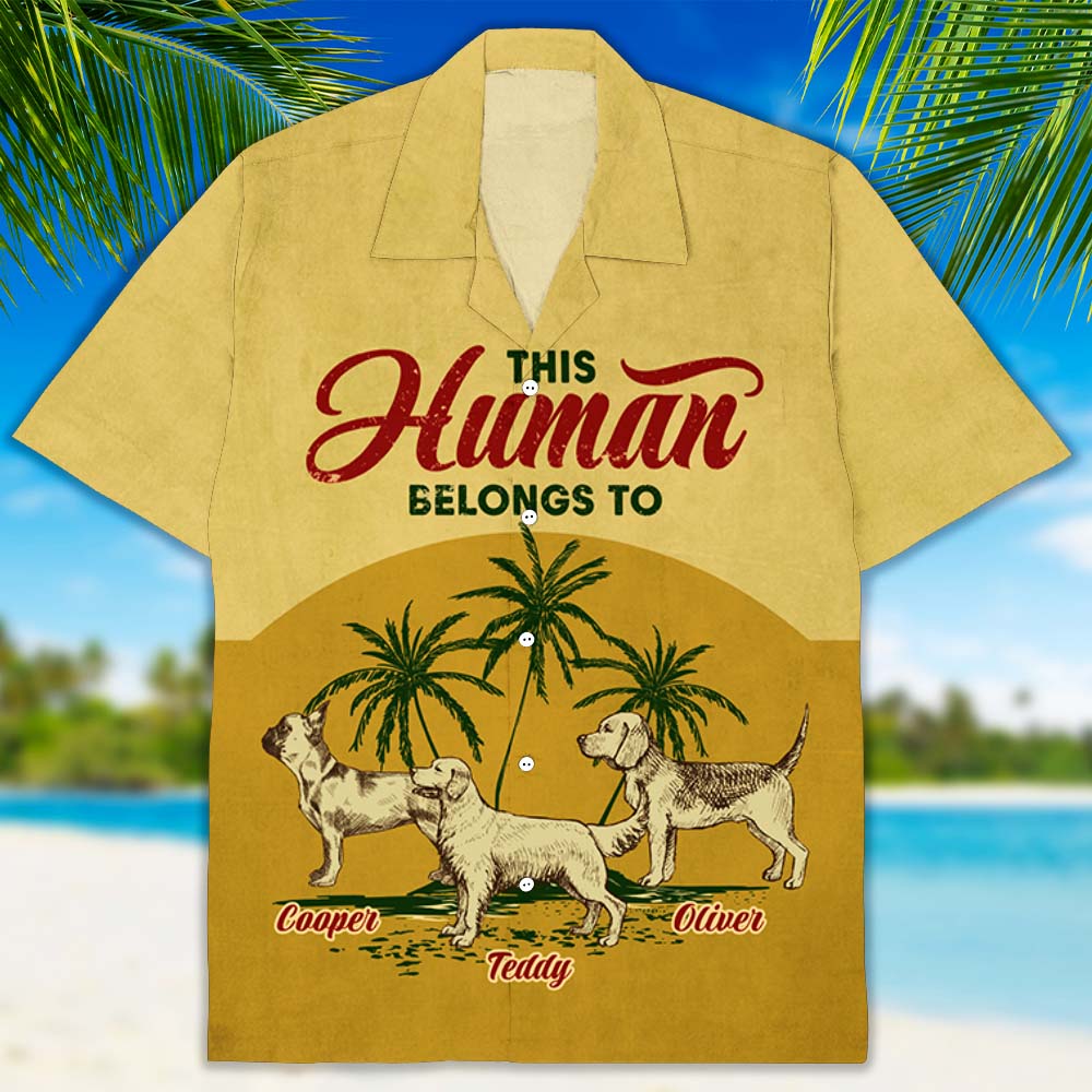 Vintage Human Belongs - Personalized Custom Hawaiian Shirt