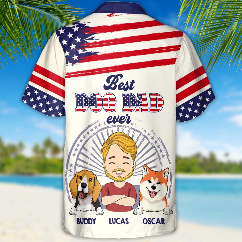 Best Dog Dad Ever - Personalized Custom Hawaiian Shirt