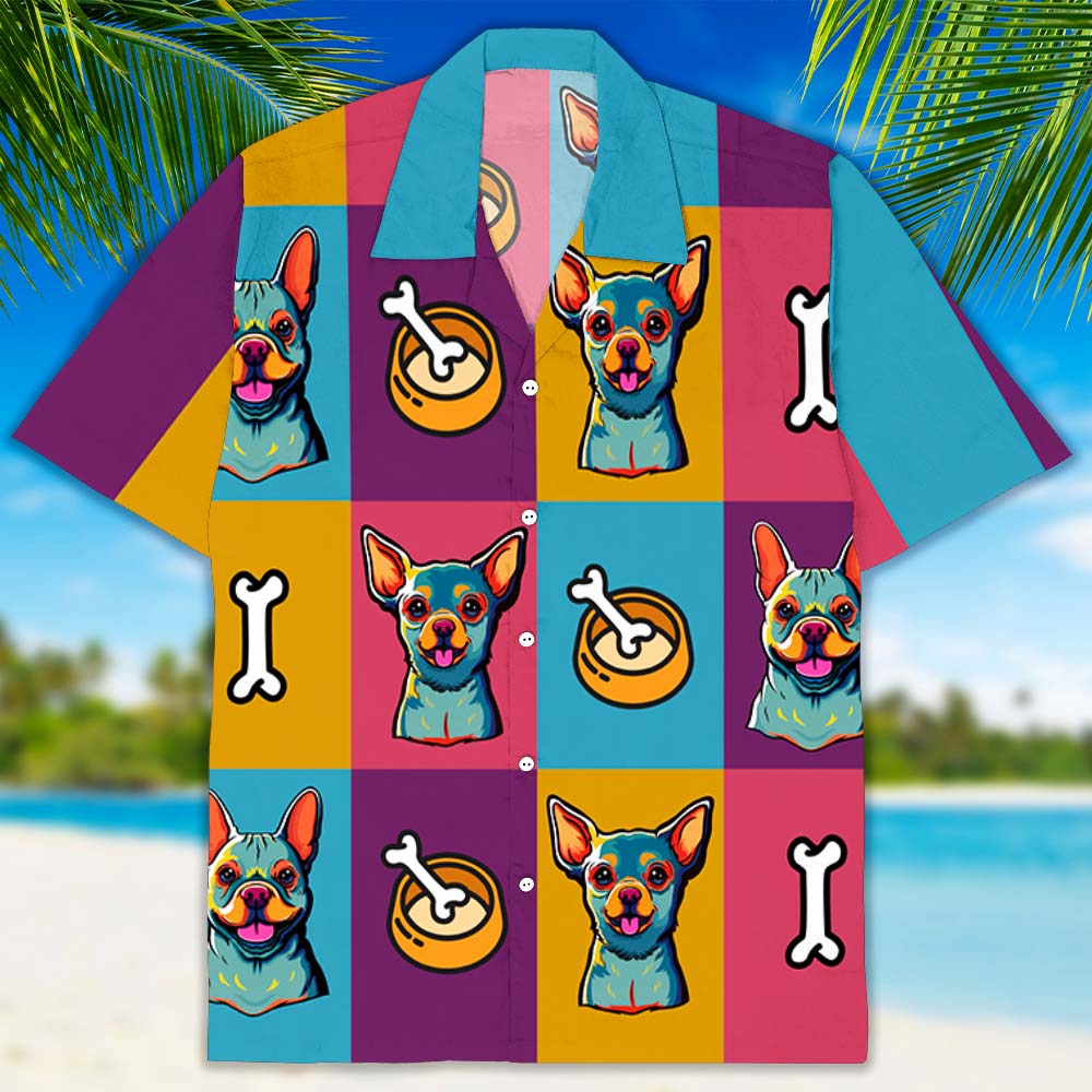 Neon Pop Art Dog - Personalized Custom Hawaiian Shirt