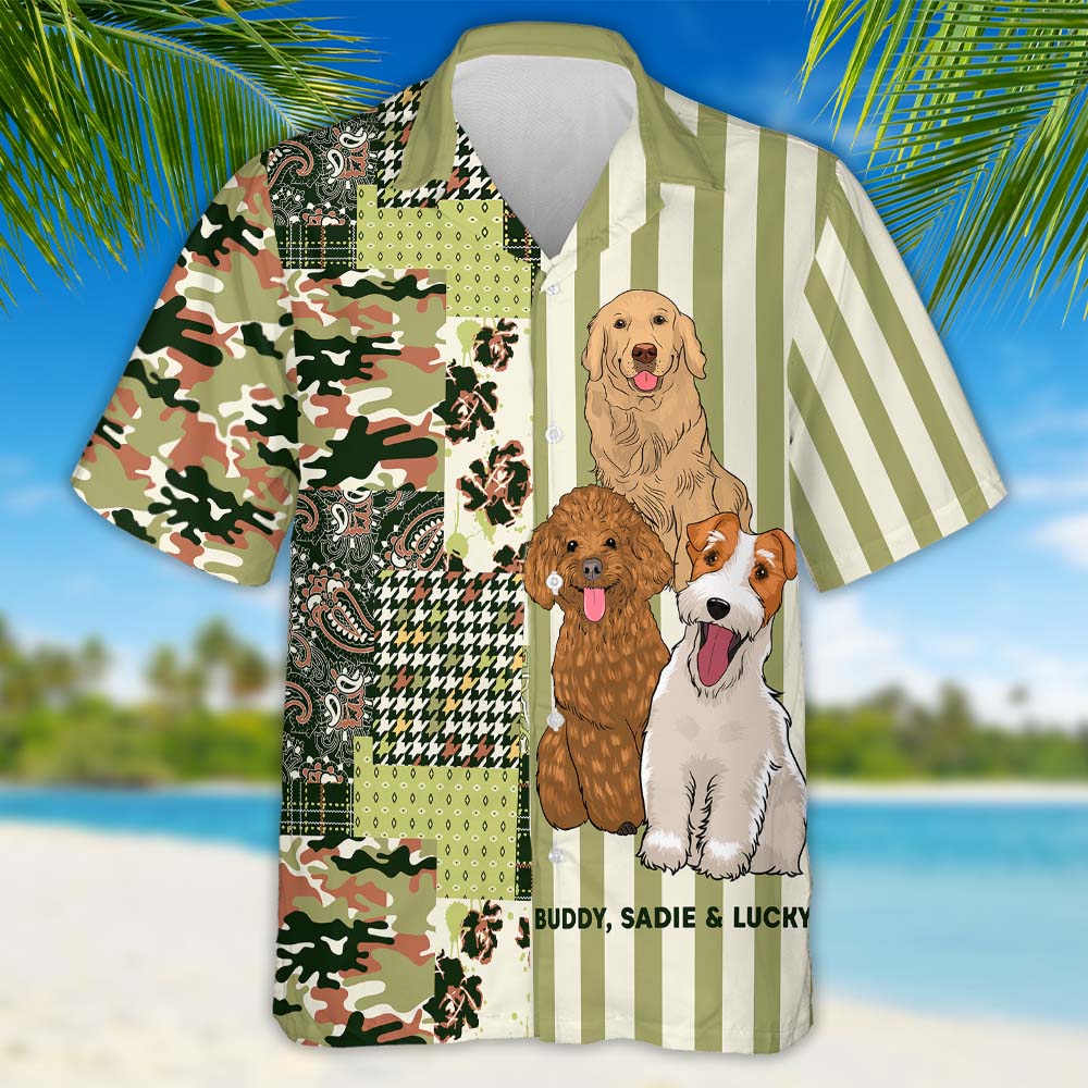 Dog Stripes - Personalized Custom Hawaiian Shirt