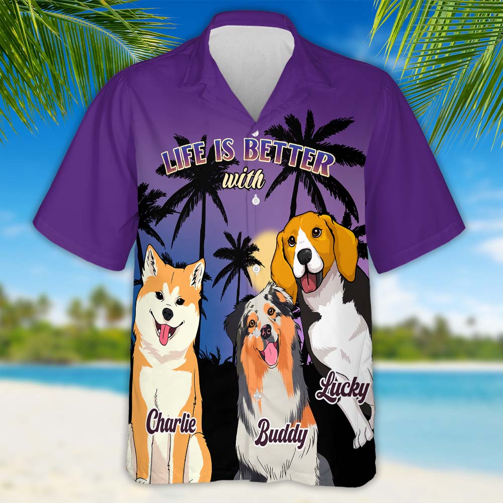 Better With Dog - Personalized Custom Hawaiian Shirt
