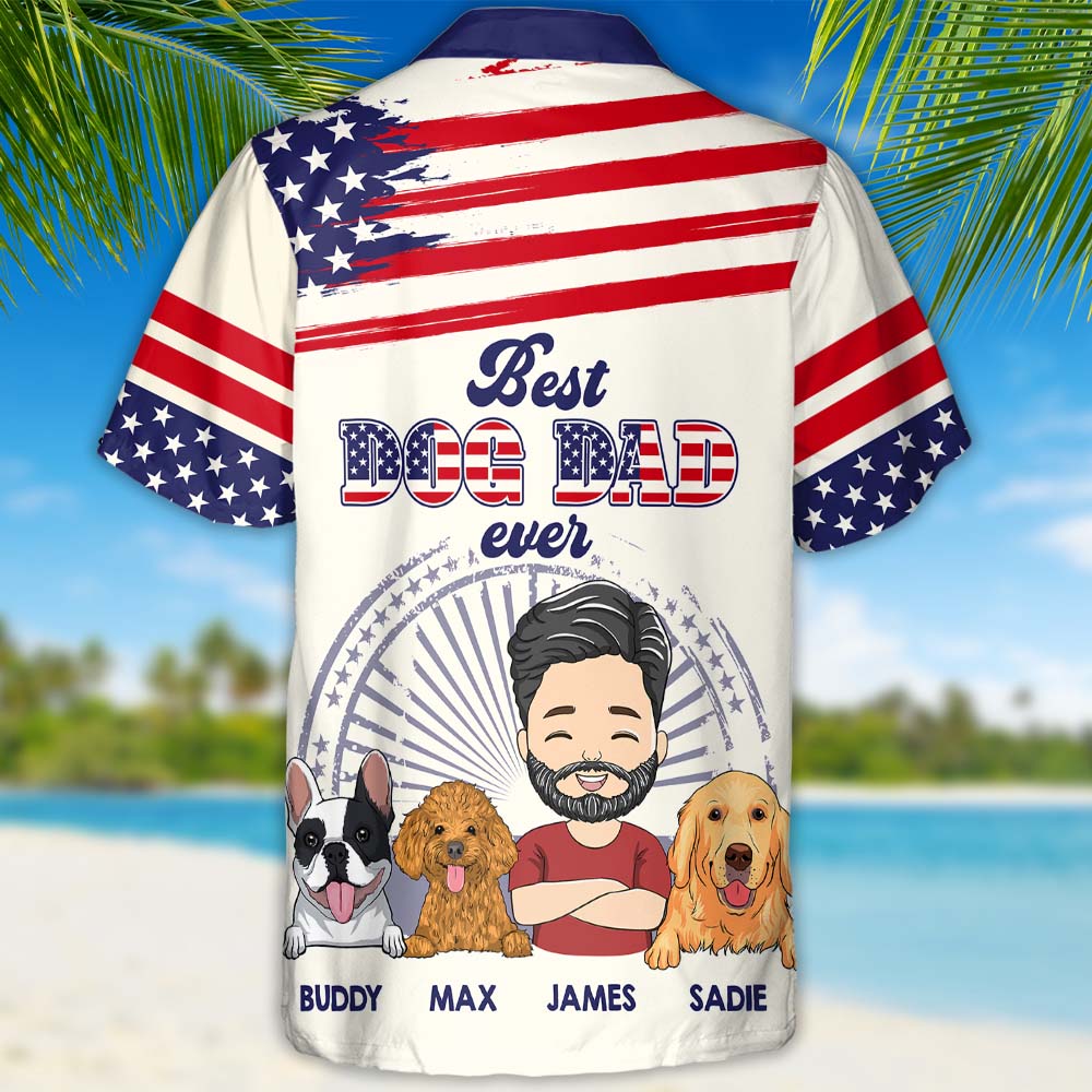 Best Dog Dad Ever - Personalized Custom Hawaiian Shirt