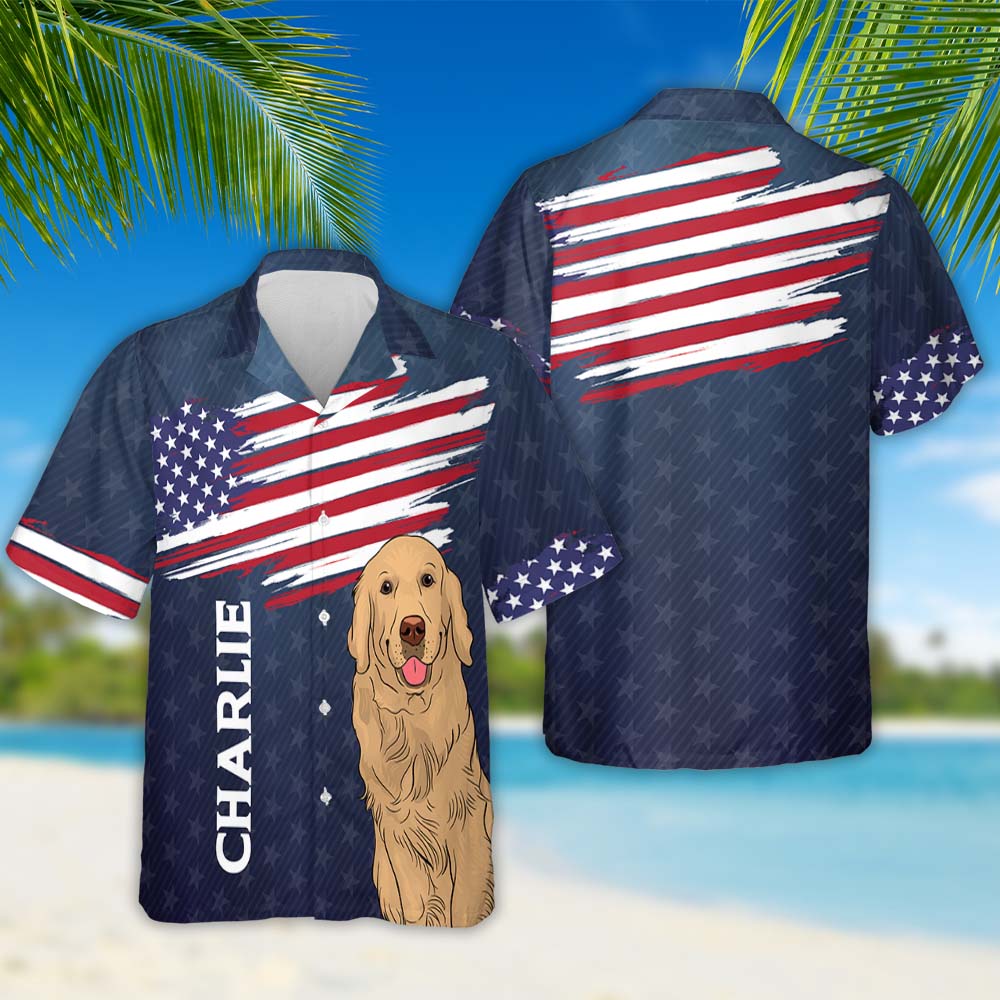 Patriotic Dog - Personalized Custom Hawaiian Shirt