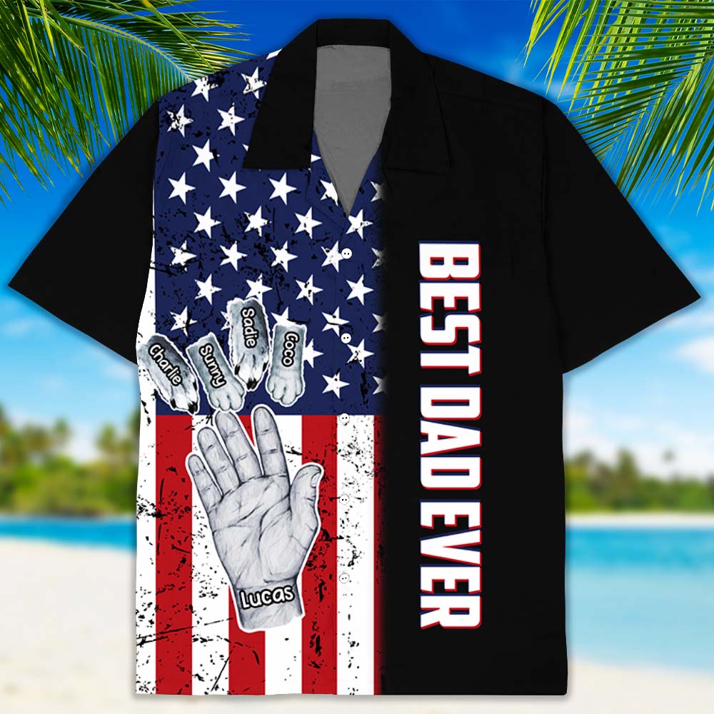 Dad Hand - Personalized Custom Hawaiian Shirt