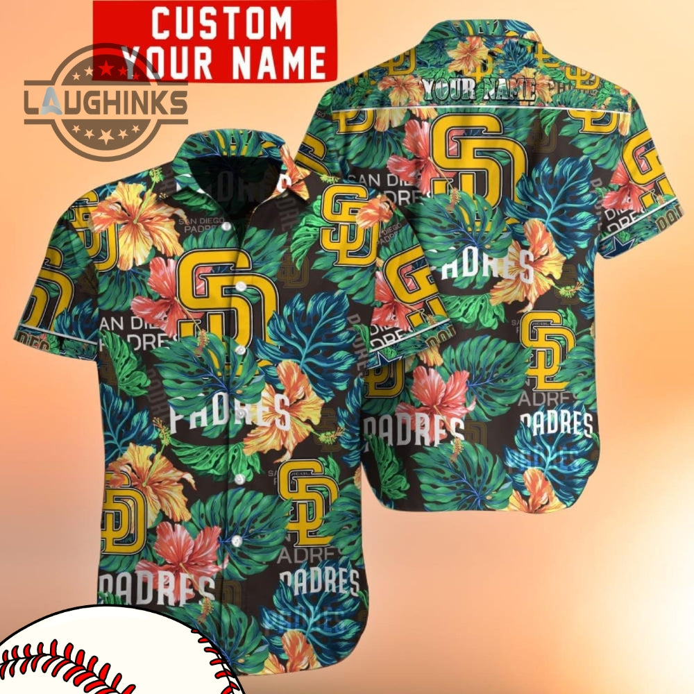 Mlb Custom Name San Diego Padres Hawaiian Shirt Long Sleeve Hoodie Gift For Fan