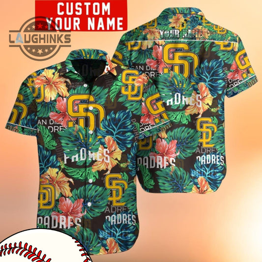 Mlb Custom Name San Diego Padres Hawaiian Shirt Long Sleeve Hoodie Gift For Fan