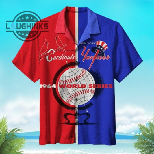 Mlb Yankees St Louis Cardinals Hawaiian Shirt Gift For Fans St Louis Cardinals Hawaiian Shirt Ny Yankees Button Up Shirt And Shorts Mlb Baseball Aloha Beach Shirt