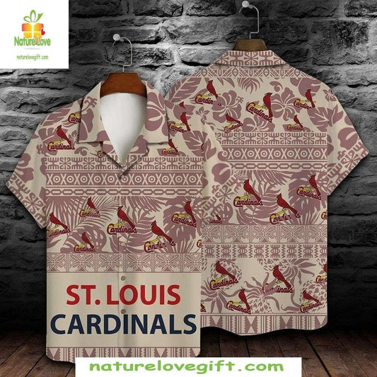 St Louis Cardinals Mocha Cream Hawaiian Shirt MLB Baseball Apparel