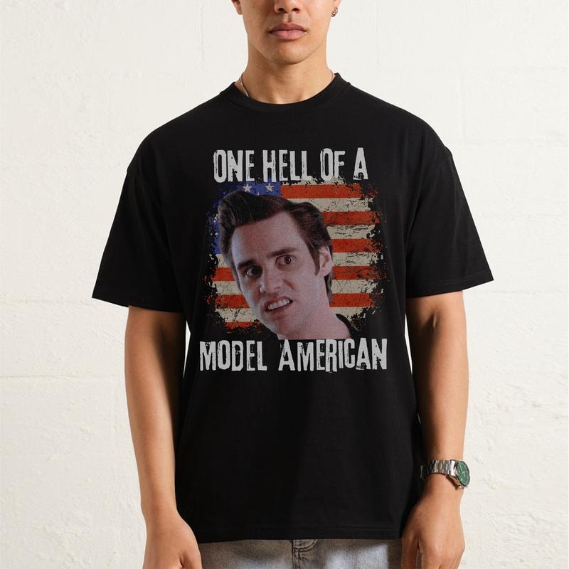 Model American Tshirt, Funny Movie Tshirts, Funny 4th Of July Tee, Mens 4th Of July Tshirts, Funny Movie Quote Tshirt, 90s Tees