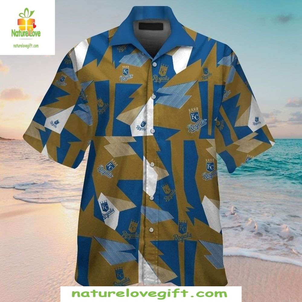 Kansas City Royals Hawaiian Shirt Modern Geometric MLB Baseball Apparel