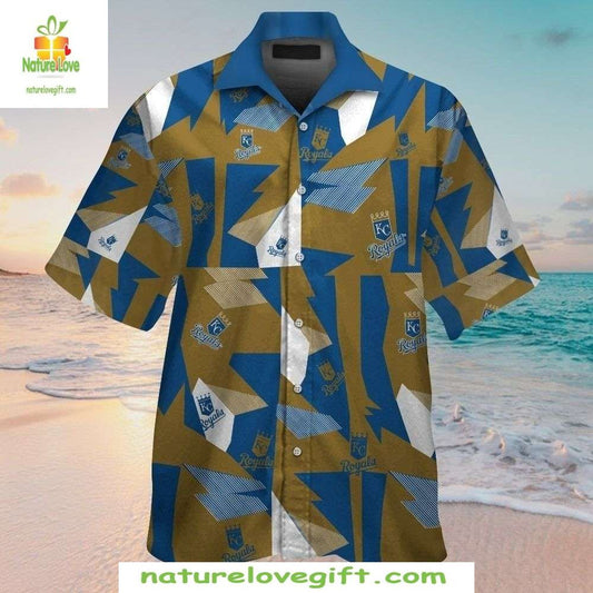 Kansas City Royals Hawaiian Shirt Modern Geometric MLB Baseball Apparel