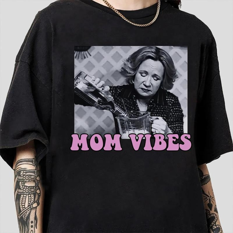 Mom Vibes 90s Gift for Mothers Day T-Shirt, Trendy Mama T-Shirt, Unisex Tee Hoodie, Sweatshirt | InkThreadWorks.com