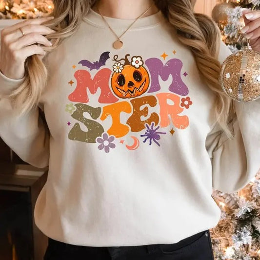 Momster Sweatshirt, Halloween Mom Sweatshirt, Women Halloween Shirt, Halloween Gifts, Fall Sweatshirt, Funny Halloween...