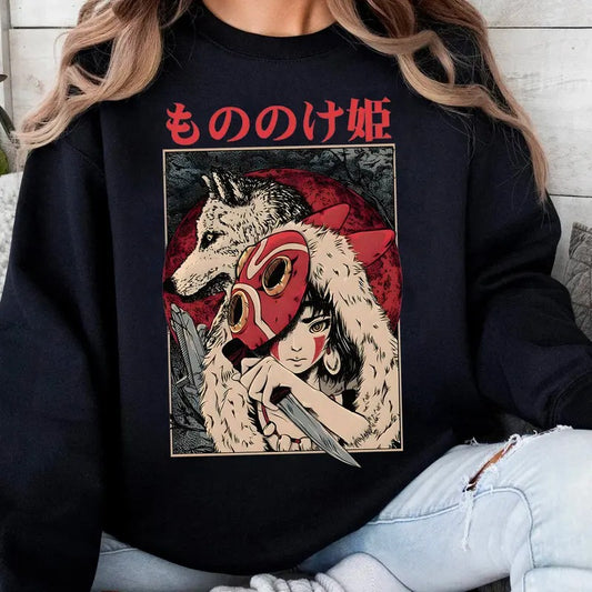 Mononoke San & Moro Sweatshirt-Tshirt,  Retro 90s Movie Shirt, Gift For Men, For Women, All Sizes