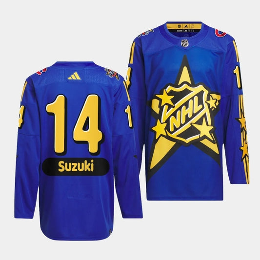Montreal Canadiens #14 Nick Suzuki 2024 NHL All-Star Blue Jersey Style 1