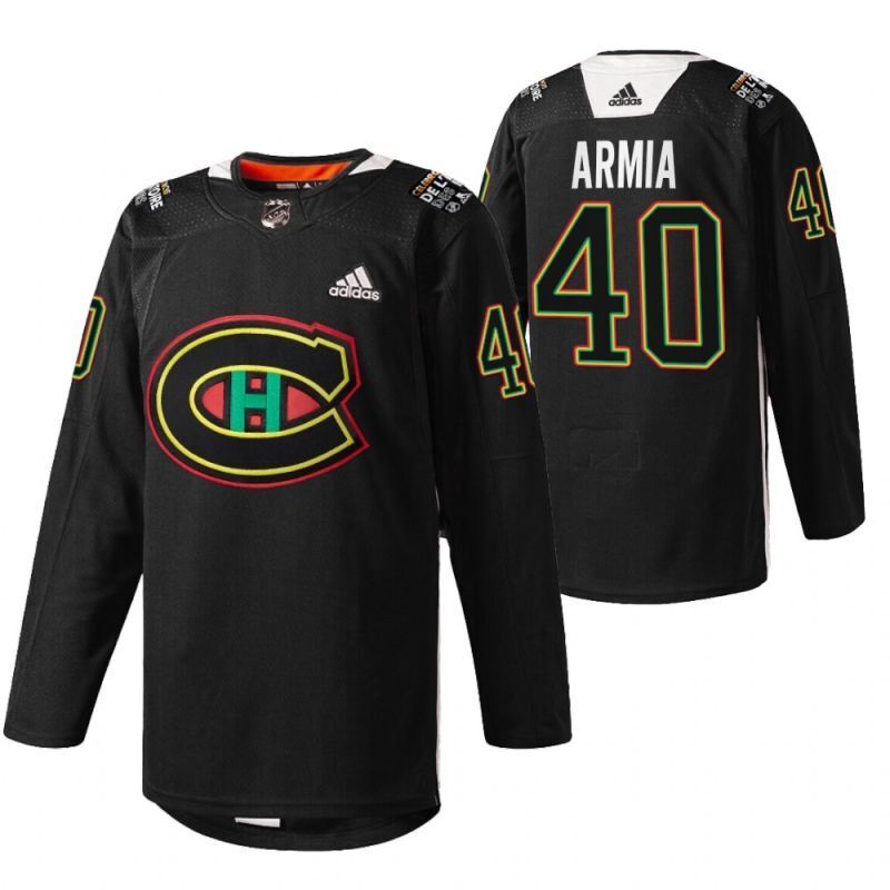 Montreal Canadiens #40 joel-armia-black-black-history-night-2022-warmup-jersey