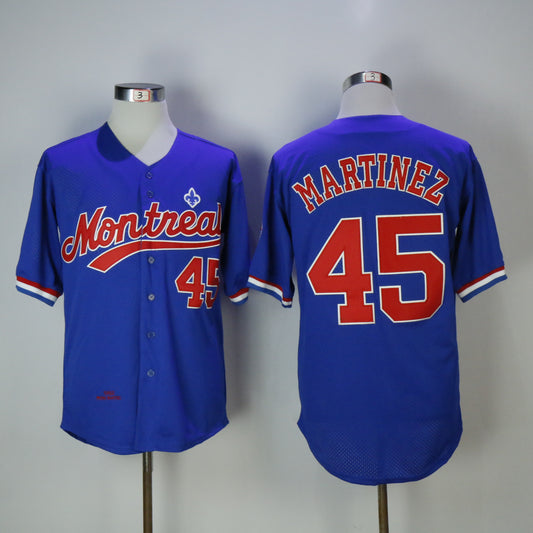 Montreal Expos #45 Pedro Martinez Expos 45 Blue BP Retro Edition
