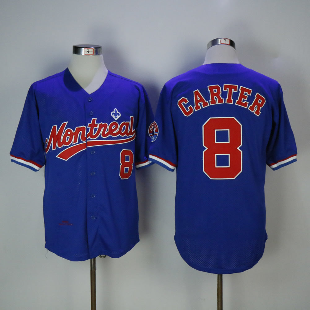 Montreal Expos #8 Gary Carter Expos 8 Blue BP Edition Retro
