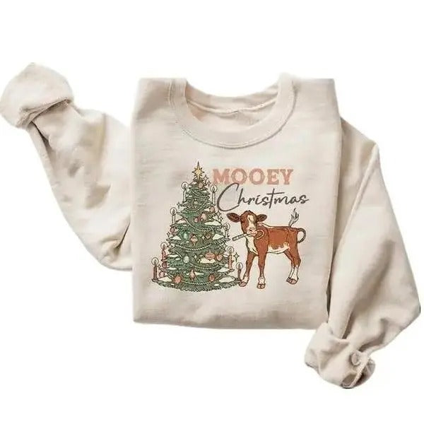 Mooey Christmas Sweatshirt,hoodie, Christmas Sweater, Christmas Cow Tshirt, Christmas Family Shirt, Christmas Gifts,...