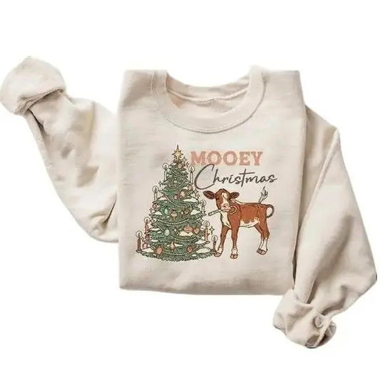 Mooey Christmas Sweatshirt,hoodie, Christmas Sweater, Christmas Cow Tshirt, Christmas Family Shirt, Christmas Gifts,...