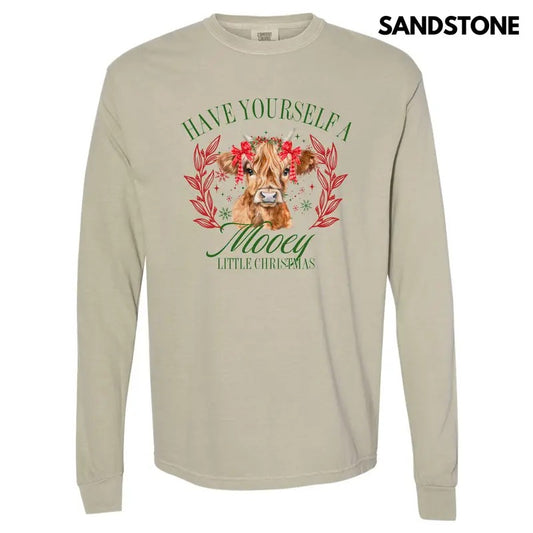 Mooey Little Christmas Long Sleeve Comfort Colors T-Shirt 'NLB' Hoodie, Sweatshirt | InkThreadWorks.com