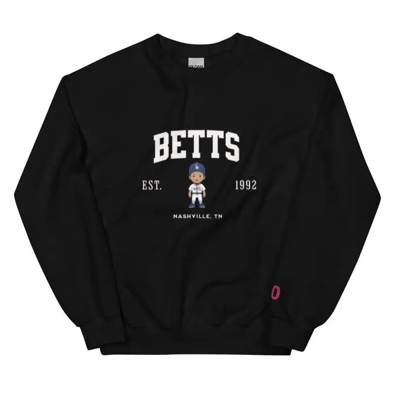 Mookie Betts Dodgers Varsity Crew Sweatshirt - Classic Cotton Sweater for Fan, Baseball Lover Tee, Game Day Spirit