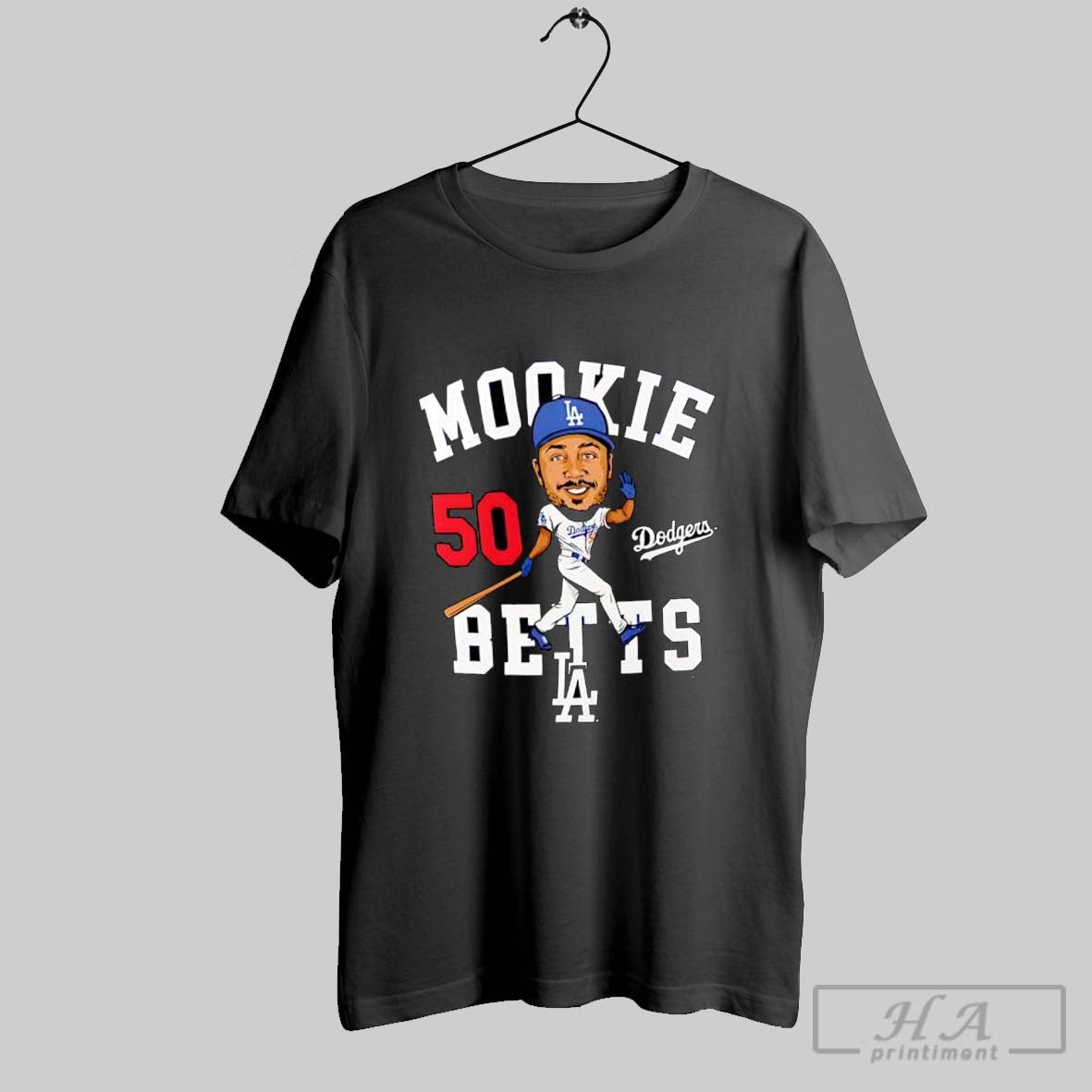 Mookie Betts Royal Los Angeles Dodgers Caricature Number 50 Shirt Hoodie Sweater Longsleeve And