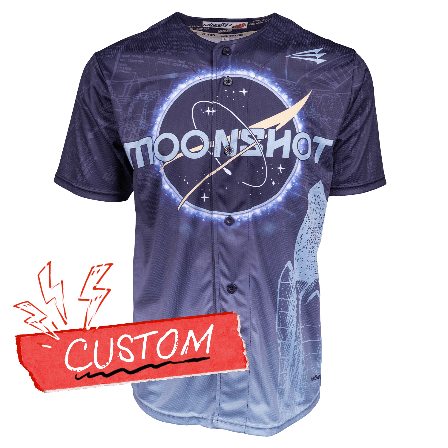 Moonshot NASA Lifestyle Baseball Jersey *CUSTOM*