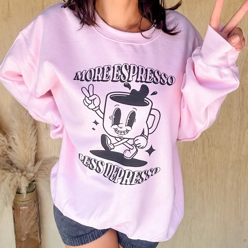 More Espresso Graphic Pullover