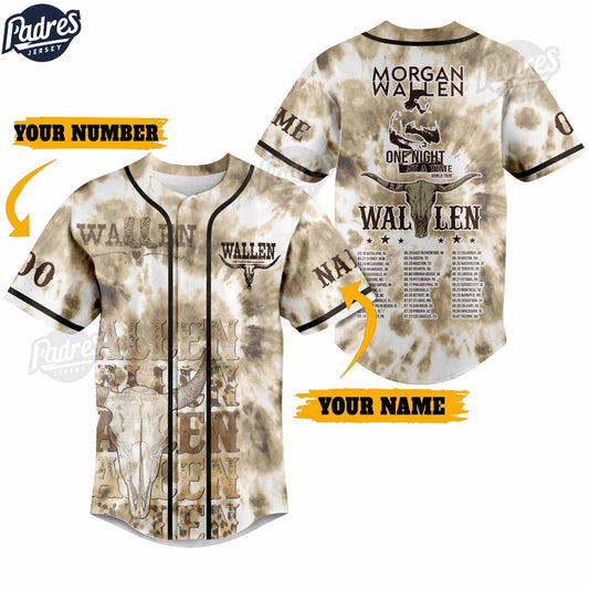 Morgan Wallen Over Night At Time World Tour Custom Baseball Jersey - Padres Jersey Oasis: Elevate Your Baseball Style Game