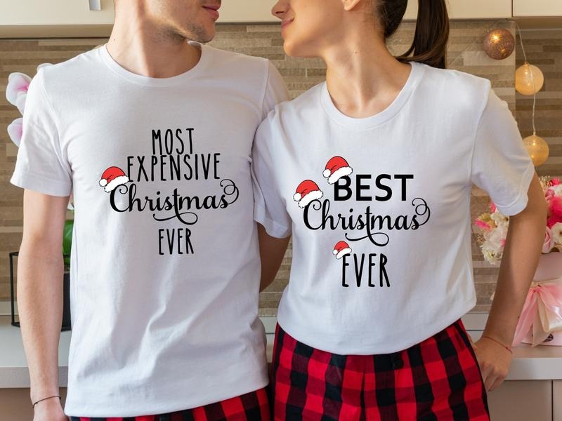 Most Expensive Christmas Ever Shirt, Best Christmas Ever T-Shirt, Funny Matching Couples X-mas Party Gift Tee, Family...