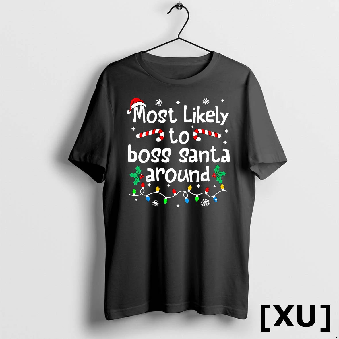 Most Likely To Boss Santa Around Christmas Matching Family Tshirts Sweater