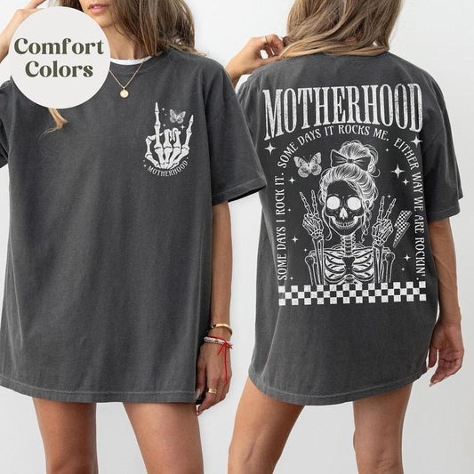 Motherhood Shirt, Some Days I Rock It, Rocker Mama, Cute Skeleton Tee, Rocker Mom Shirts, Rockin Shirts, Motherhood...