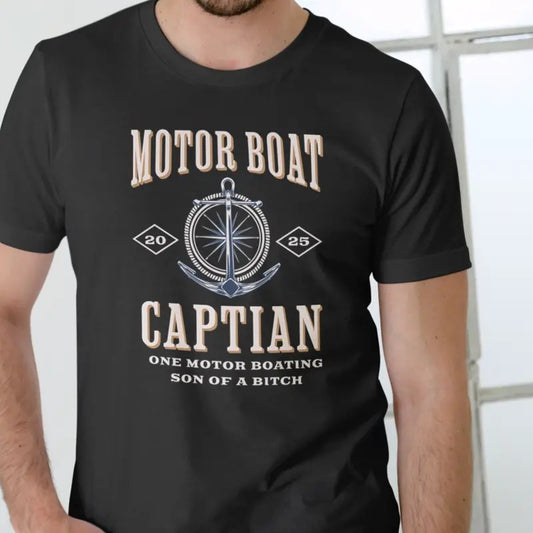 Motor boat Captain T Shirt, Unisex Casual Menswear Hoodie, Sweatshirt | InkThreadWorks.com