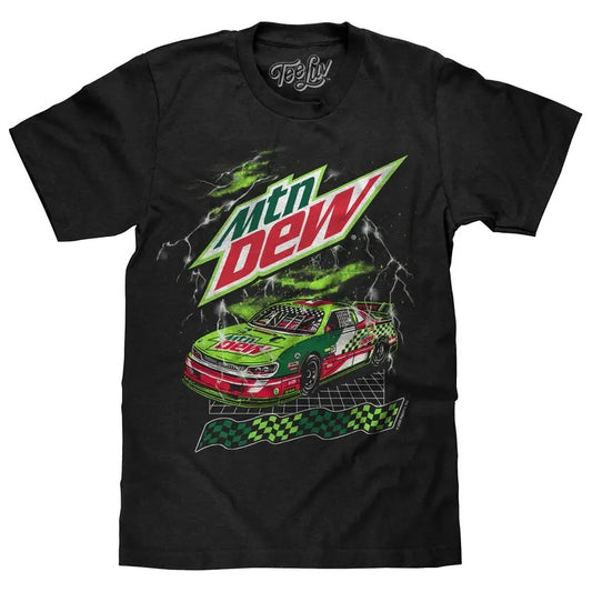 Mountain Dew Racecar T-Shirt - Black Hoodie, Sweatshirt | InkThreadWorks.com