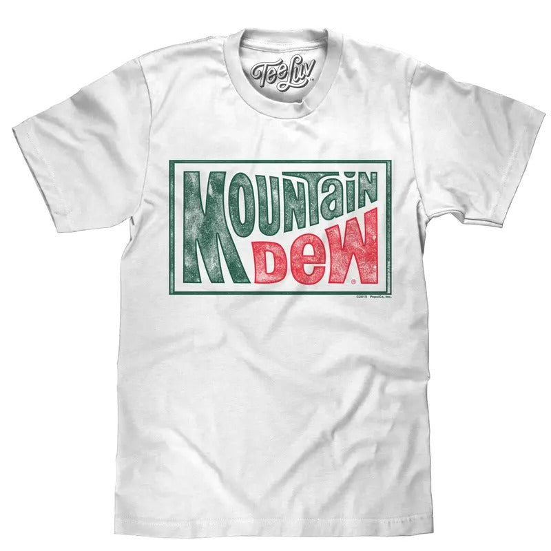 Mountain Dew Retro Logo T-Shirt - White Hoodie, Sweatshirt | InkThreadWorks.com