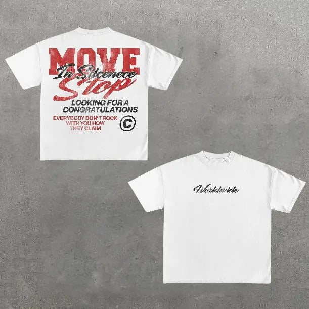 Move In Silence Graphic Casual Cotton T-Shirt, Y2k Gothic Shirt, Unisex T-Shirt, Gift For Men Women Womenswear Menswear Top Streetwear